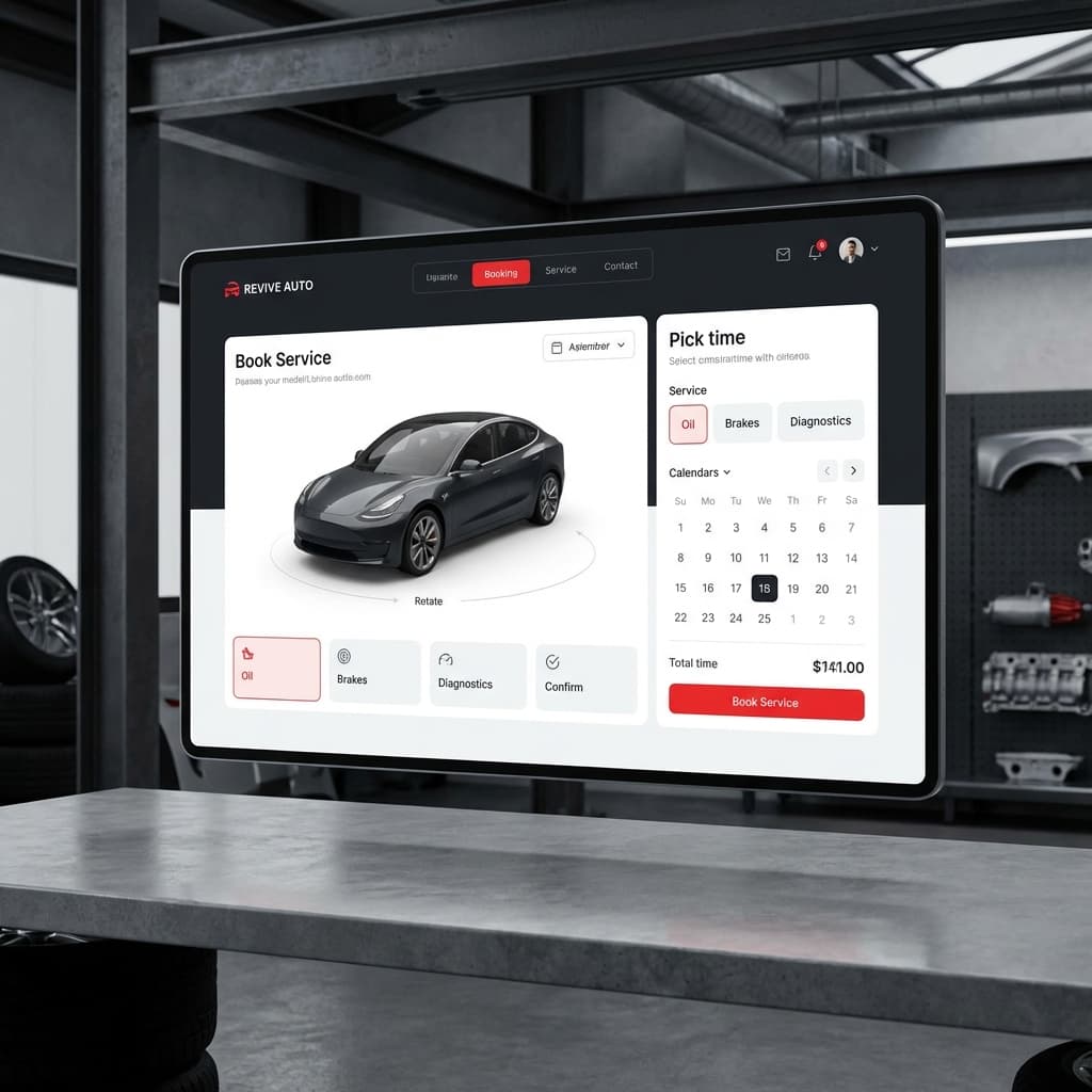 Auto Shop Website Mockup