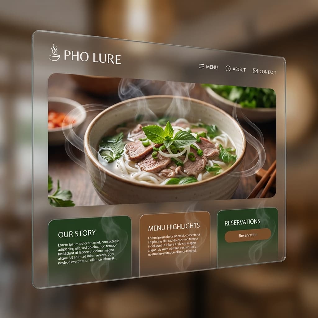 Pho Restaurant Website Mockup